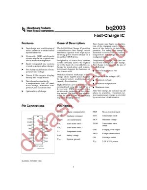 BQ2003S datasheet  
